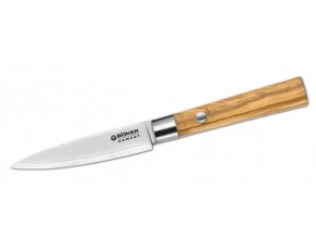 obrázek Damaškový kuchyňský nůž - Böker Damast Olive Schälmesser - 130430DAM 